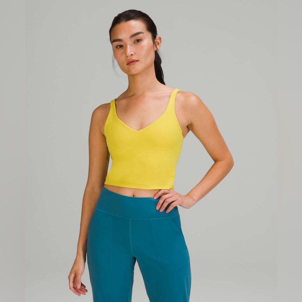 lululemon athletica Yellow V-Neck Cropped Tank Top